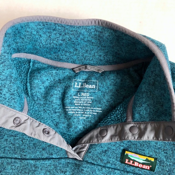 L.L. Bean Blue Quarter Zip Pullover - Picture 5 of 8